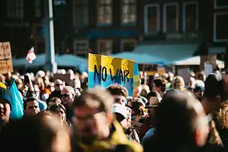 Manifestation pro-ukrainienne à Groningen (Pays-Bas).