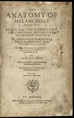 Image illustrative de l’article L'Anatomie de la mélancolie
