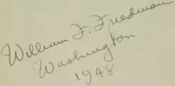 signature de William F. Friedman