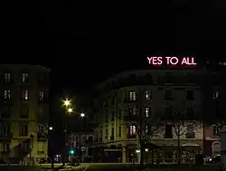 YES TO ALL, Sylvie Fleury, 2007, dans le cadre de Neon Parallax, Plaine de Plainpalais, Genève