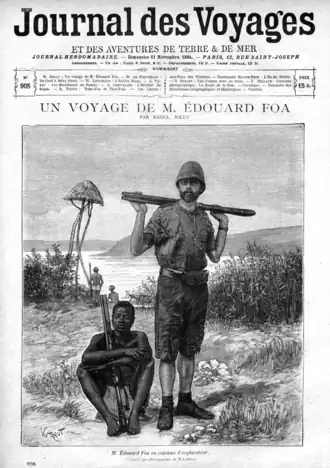Édouard Foà en une du Journal des voyages en 1894.