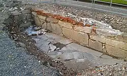 Fouilles archéologiques mettant au jour des fondations médiévales