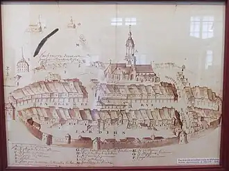 Louhans, son église Saint-Pierre à dôme et ses 157 arcades au XVIIe&nbsp;siècle