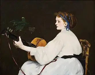 La Joueuse de guitare (vers 1866), Farmington, Hill–Stead Museum (en).