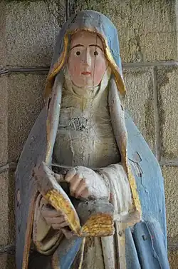 Sa statue dans l'église collégiale Notre-Dame-de-la-Tronchaye à Rochefort-en-Terre.