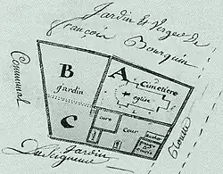 Plan de l'église (1741).