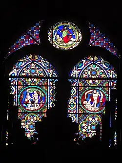 Vitrail Adam et Ève, Caïn et Abel