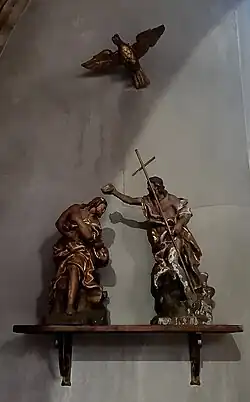Statues représentant le baptême du Christ (XVIIIe&nbsp;siècle).