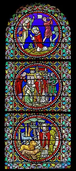 Vitrail sur la vie de saint Austremoine.