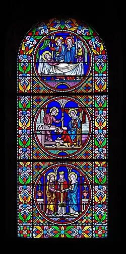 Vitrail sur la vie de saint Joseph.