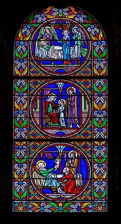 Vitrail sur la vie de sainte Anne.
