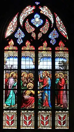 Vitrail : Jésus remets les clés à Saint-Pierre