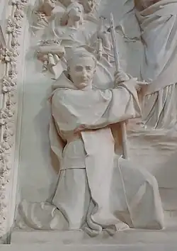 Bas-relief du retable de la Vierge dans cette même église représentant saint Martin de Vertou (1888).