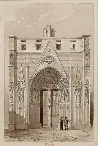 Façade de l'église du Saint-Sépulcre de Paris à la fin du XVIIIe&nbsp;siècle.