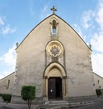 Vue (panoramique) du front de l'église