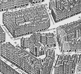 L'église sur le plan de Turgot