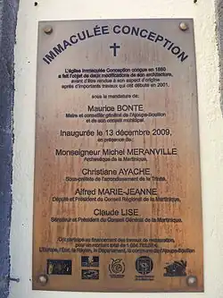 Plaque commémorative (inauguration du 13/12/2009).