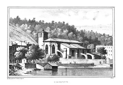 Lithographie de l'ancienne église de l'Observance de Lyon