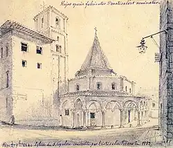 Dessin de l'église du Saint-Sépulcre, Pise, Mademoiselle De La Morinière (v. 1840).