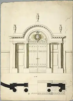Porte d'entrée du château de Saint-Maur, vers 1700-1720. NMH CC 2085.