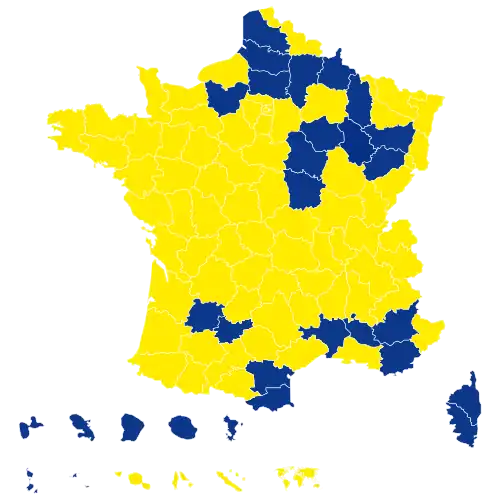 Candidats arrivés en tête dans chaque département au 2d&nbsp;tour.