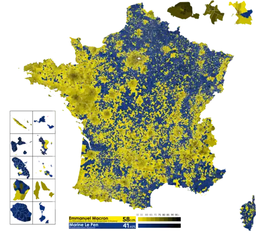 Résultats du second tour de l'élection présidentielle de 2022 par commune