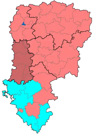 Nuance politique des candidats arrivés en tête dans chaque canton au 2e tour dans le département de l'Aisne.