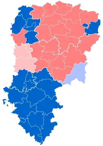 Nuance politique des candidats arrivés en tête dans chaque canton au 2e tour dans le département de l'Aisne.