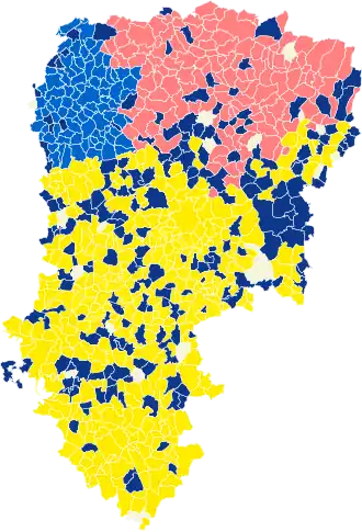 Nuance politique des candidats arrivés en tête dans chaque commune au 2e tour dans le département de l'Aisne.