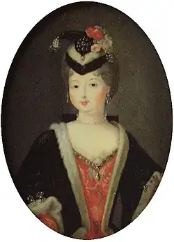 Portrait d'Élisabeth de Bourbon-Condé, ivoire (vers 1730)