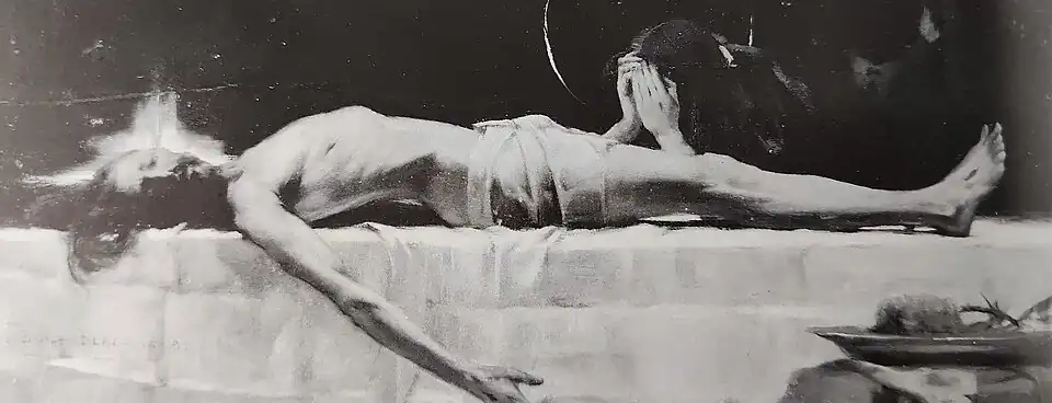 Le Christ mort, (huile sur panneau ; 20,5&nbsp;×&nbsp;53,5&nbsp;cm ; legs D'heur), Liège, Musée d'Art wallon.