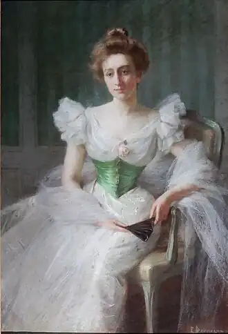 Portrait de Madame Alexandre Berlioz, vers 1900, pastel sur toile. Musée Bonnat-Helleu.