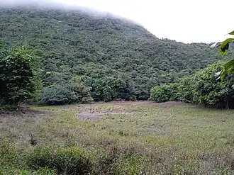 L'étang Roche au pied du morne Boudoute.