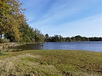 La rive nord de l'étang de Pinaud.