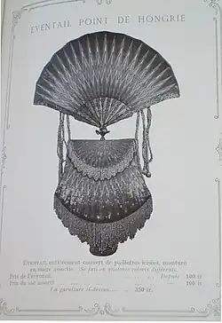 Éventail et sac du soir Duvelleroy, 1890