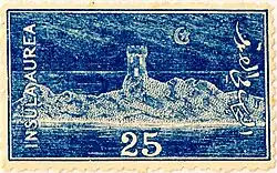 Photographie couleur d'une vignette qui parait bleu eu blanche.