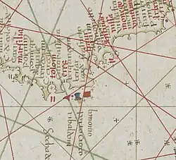 Extrait d'un portulan de la Méditerranée.