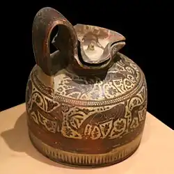 Œnochoé aux animaux paissant et sphynx. Grèce, 625/600 style protocorinthien. Corinthe, époque orientalisante