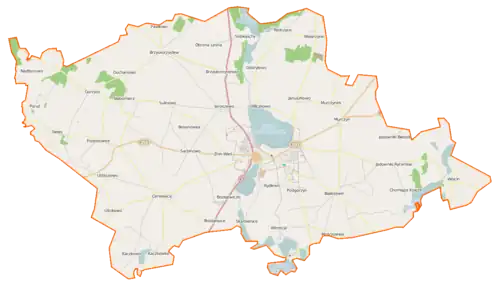 Localisation du village au sein de la gmina Żnin.