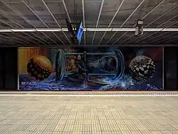 Art sur l'un des murs de la station