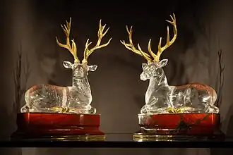 Boucheron, Paire de cerfs en cristal de roche, 1983.