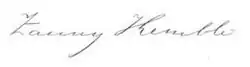 signature de Fanny Kemble