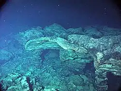 Zones d’effondrement dues à la dernière éruption.