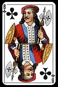 Valet de trèfle, carte russe.
