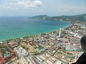 Vue aérienne de Patong.