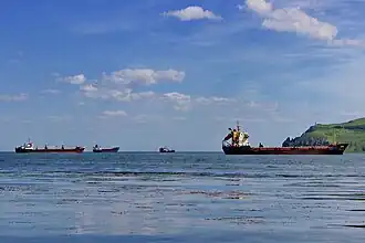 Bateaux arrivant au port.