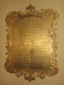 Liste des maires de la Ville,