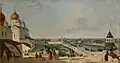 Vue de Moscou depuis le balcon du Palais du Kremlin vers le pont Moskvoretsky, huile sur toile (1797)