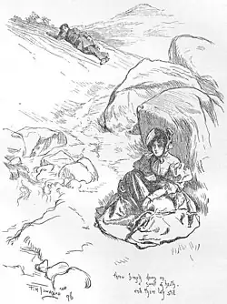 Jane Eyre réfléchissant à la proposition de mariage de St. John Rivers, gravure de F.H. Townsend