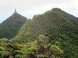 Vue du pic de Diana (à droite) et du mont Actaeon (à gauche).